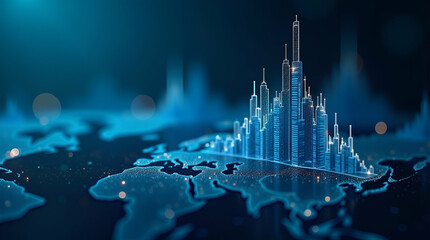 Modern digital visualization emphasizing global recession risks through comprehensive economic data risk assessment models and strategic financial management for market resilience. in  Photo Stock  Co