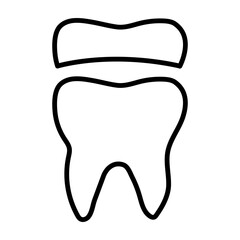 Dental Crown Vector Line Icon Design