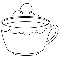 Hand drawn a cup of tea illustration