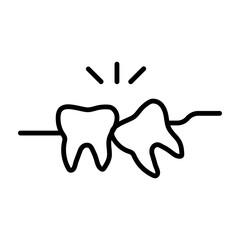 Wisdom Tooth Vector Line Icon Design