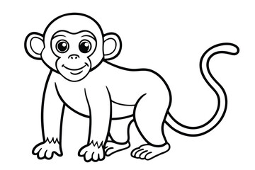 Monkey outline vector illustration and ready for print.