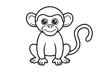 Monkey outline vector illustration and ready for print.