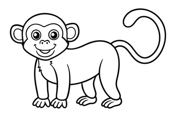 Monkey outline vector illustration and ready for print.