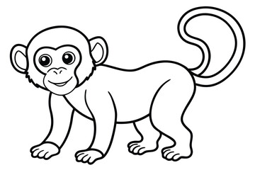 Monkey outline vector illustration and ready for print.
