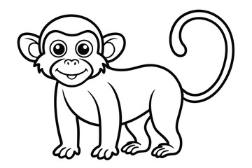 Monkey outline vector illustration and ready for print.