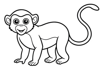 Monkey outline vector illustration and ready for print.