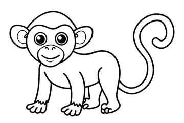 Monkey outline vector illustration and ready for print.
