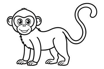 Monkey outline vector illustration and ready for print.