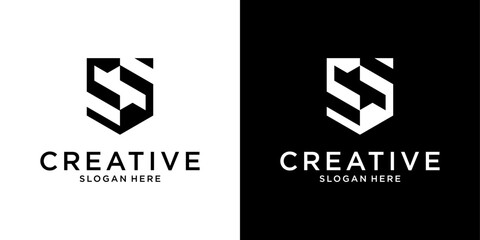 SS or S initial letter logo design vector