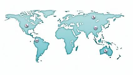 Naklejka premium Flat Contemporary Wallpaper: Minimalist Global Map & Digital Network Symbols for Secure Cross-Border Remittance - Perfect for Fintech Integration & Business Overlays