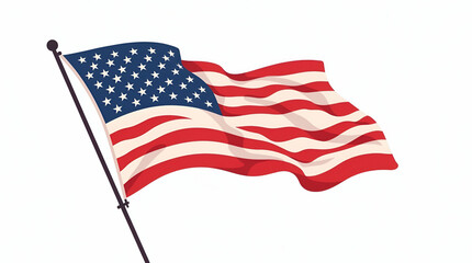 Fototapeta premium Contemporary American Flag Illustration: High-Resolution Flat Design with Bold Colors Symbolizing National Unity - Perfect for Business and Creative Projects