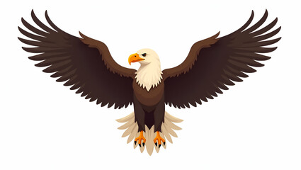 Obraz premium Explore our flat high-resolution photostock image of the American eagle, showcasing intricate details and a dynamic, patriotic presence.