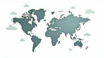 Fototapeta premium Flat Sophisticated Geopolitical Imagery: Cute Vector Illustrations of Strategic Maps and Charts Showcasing Global Power Dynamics and International Influence in Business Context