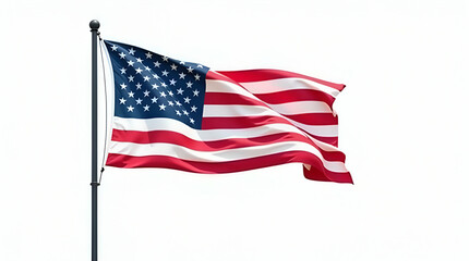 Contemporary American Flag Illustration: High-Resolution Flat Design with Bold Colors Symbolizing National Unity - Perfect for Business and Creative Projects