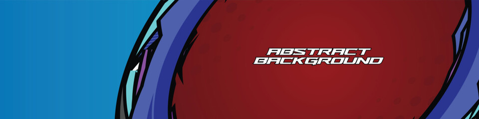 Obraz premium High-energy racing banner vector with vibrant neon colors and dynamic abstract lines. Ideal for gamers, streamers, and e-sports themes. 