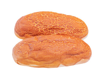 Two fresh wheat breads isolated.