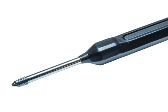 Precision Surgical Instrument: Close-up of a Tapered, Silver-tipped Bone Drill