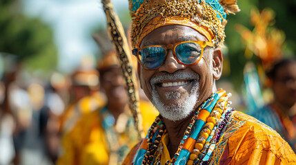 Fototapeta premium Smiling Man in Parade Costume