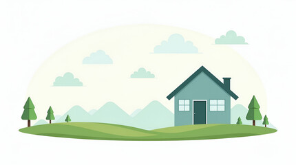 Flat Polished Layout: Showcasing Financial Innovation with Sustainable Lending Platforms, Emphasizing Ecological Awareness and Minimal Design for Effective Brand Messaging