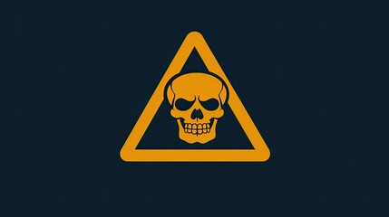 Obraz premium Dark Skull Warning Sign: Minimalist Graphic Design, Digital Art