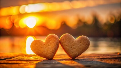 Fototapeta premium HeartShaped Cookies A Symbol of Friendship and Togetherness Celebrating Connection Through Sweet Treats