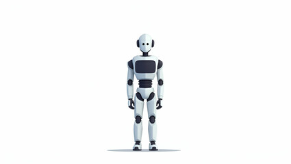 Flat humanoid robots showcase cutting-edge technology by imitating human movements, boosting interactivity, and improving service automation in a charming, simplistic vector style.