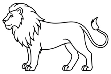 Lion outline vector illustration and ready for print.