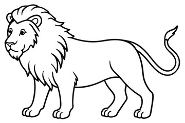Lion outline vector illustration and ready for print.