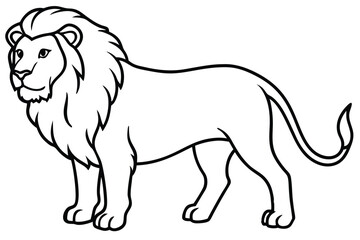 Lion outline vector illustration and ready for print.