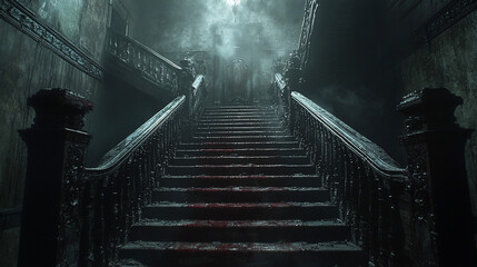 Spooky Old Mansion Staircase