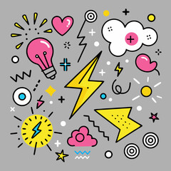 Colorful Doodle Ideas & Creativity Background