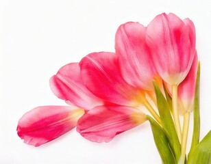 Naklejka premium captivating display of pink tulips with delicate petals. The arrangement exudes elegance and beauty with its vibrant colors