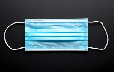 Surgical mask isolated on black background