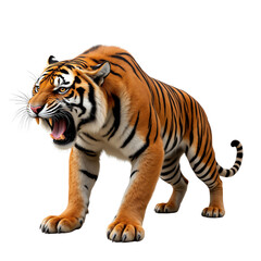 Obraz premium Tiger, white isolate background