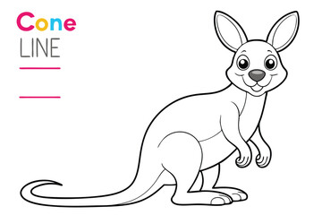 Kangaroo outline vector illustration and ready for print.
