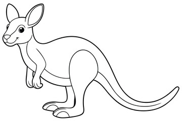Kangaroo outline vector illustration and ready for print.