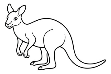 Kangaroo outline vector illustration and ready for print.