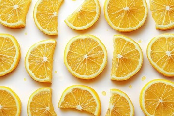 Obraz premium Vibrant Lemon Slices Seamless Pattern Fresh Fruit Design