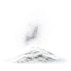 Fototapeta premium Powdered sugar sprinkled on surface, isolated on white background