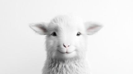 Obraz premium A charming, white lamb portrait