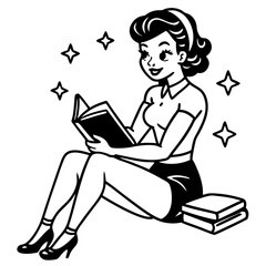 woman reading a book