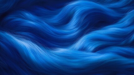 Obraz premium Abstract blue, flowing waves with silky, hair-like texture create a serene, dynamic, and elegant artistic backdrop