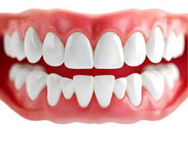 Obraz premium A close-up view of a healthy smile showcasing bright, white teeth, emphasizing dental hygiene and care.