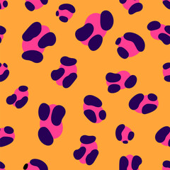 Groovy psychedelic seamless animal print. Vector illustration.