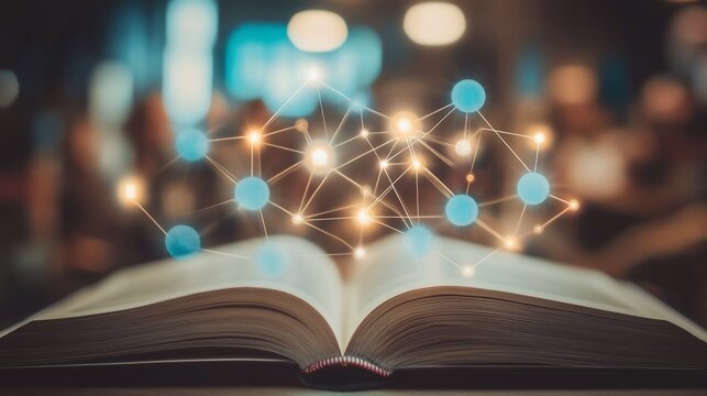 Digital Knowledge Network Emerging from Book, a visual metaphor for learning