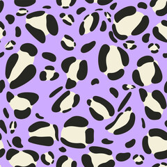 Retro styled psychedelic, groovy animal seamless pattern.