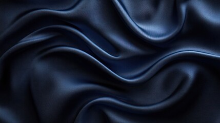 Fototapeta premium navy charmeuse waves with subtle texture and tonal variation displaying undulating folds and intricate drapery in a close up studio shot