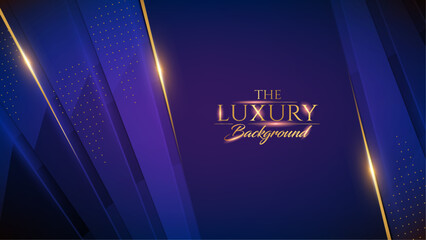 Blue and Gold Award Background. Creative Concept Template. Classy Premium Wedding Card. Grand Luxury Decorative Banner for Wedding and Birthday. Premium Congratulations Card. Event Invitation.