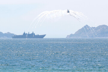 military maneuvers. Infantry, aviation and navy landing
