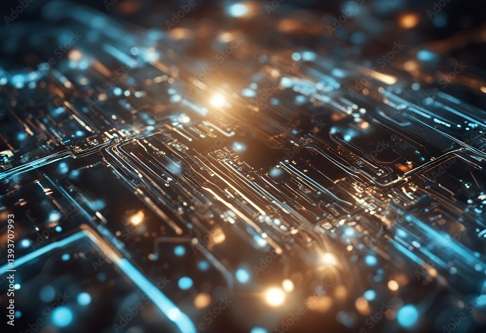 Poster abstract digital technology computer networking innovation concept background